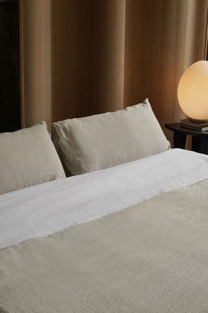 European Flax Linen Duvet Cover Set: Natural 180 GSM
