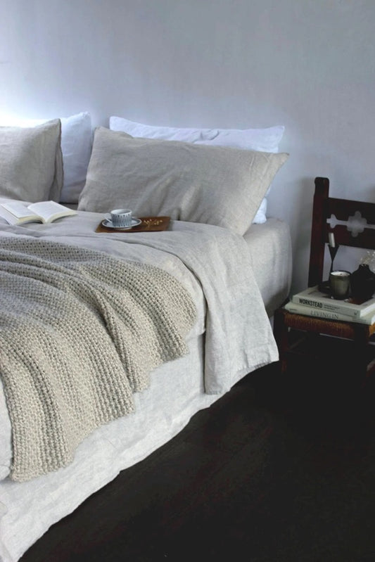 European Flax Linen Bed Sheet Set: 180 gsm Medium Weight